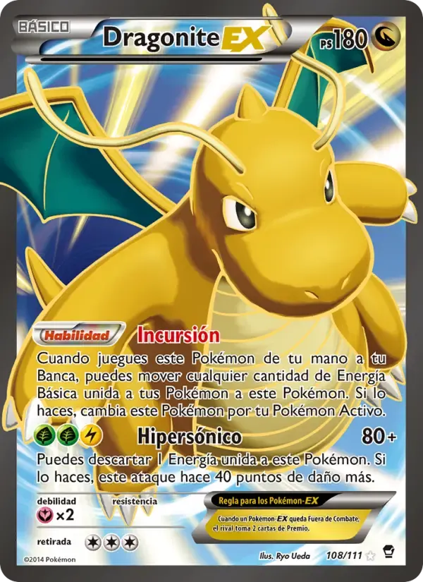 Dragonite EX — Puños Furiosos 108 Spanish Pokémon card