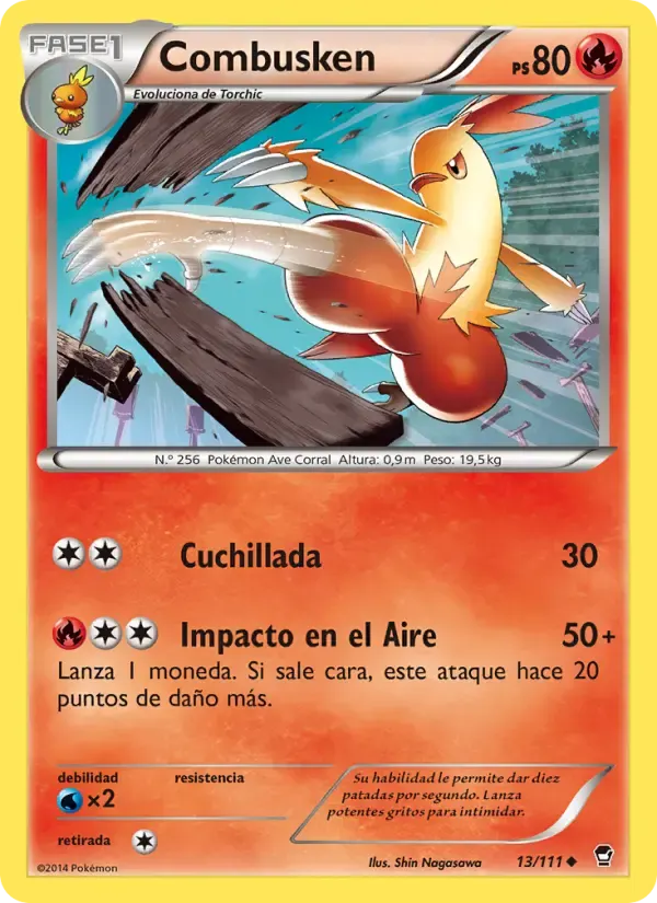 Combusken — Puños Furiosos 13 Spanish Pokémon card