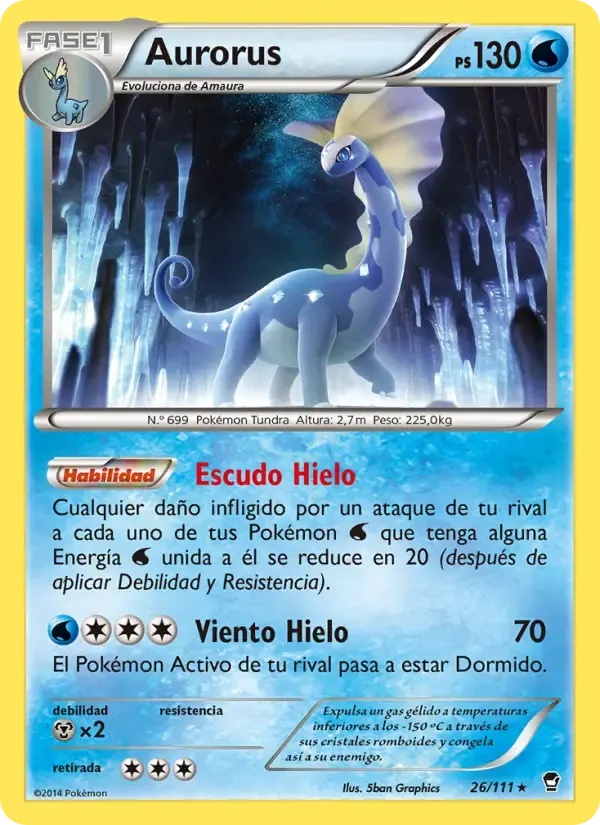 Aurorus — Puños Furiosos 26 Spanish Pokémon card