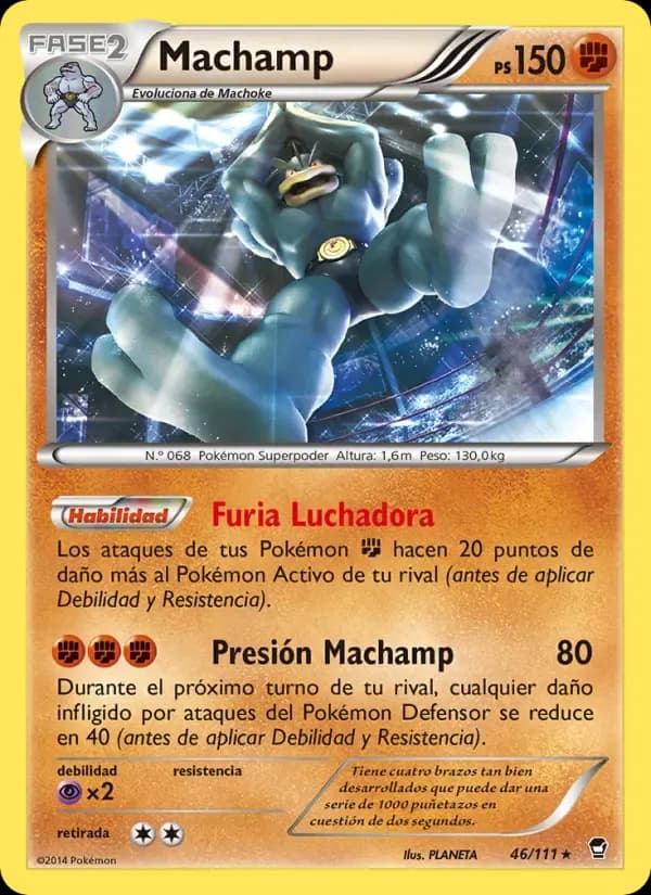 Machamp — Puños Furiosos 46 Spanish Pokémon card