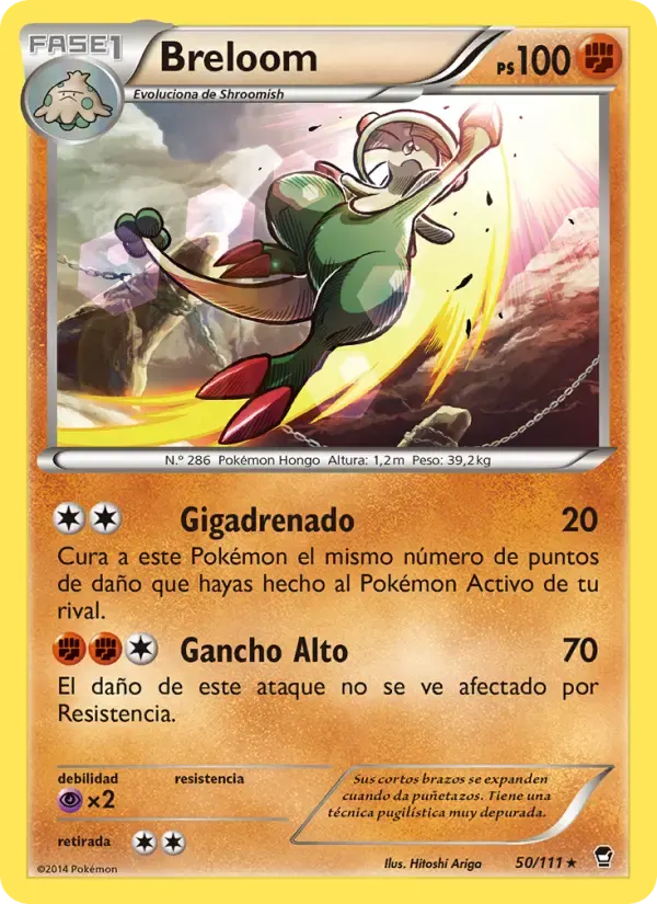 Breloom — Puños Furiosos 50 Spanish Pokémon card