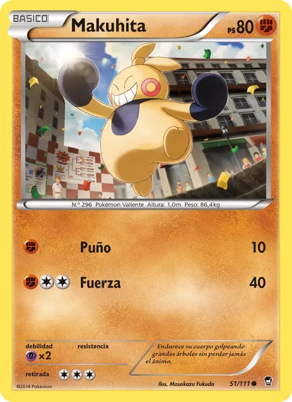 Makuhita — Puños Furiosos 51 Spanish Pokémon card