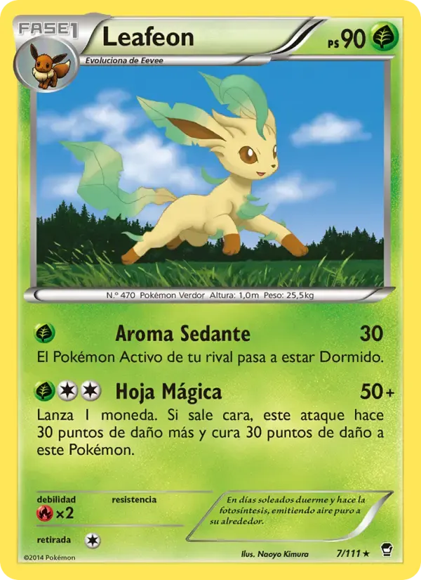 Leafeon — Puños Furiosos 7 Spanish Pokémon card