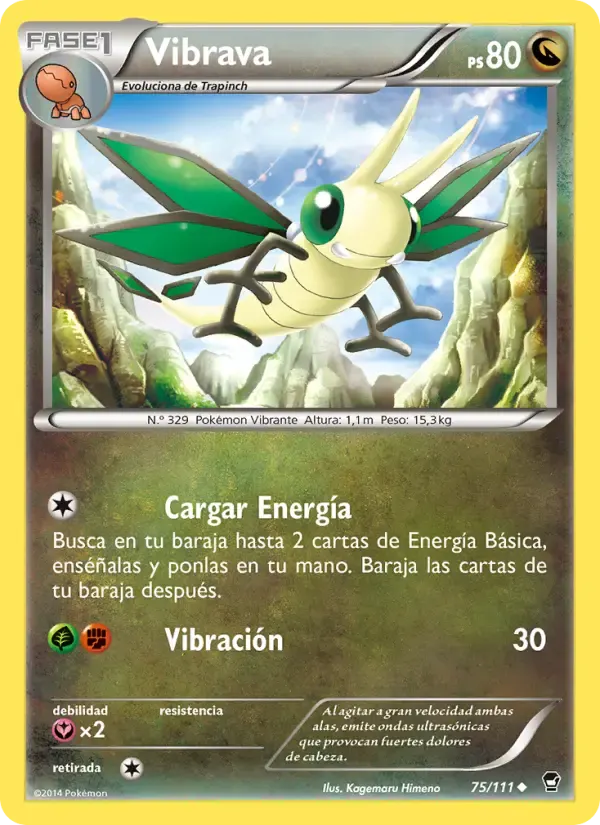 Vibrava — Puños Furiosos 75 Spanish Pokémon card