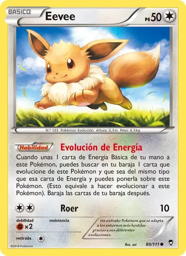 Eevee — Puños Furiosos 80 Spanish Pokémon card
