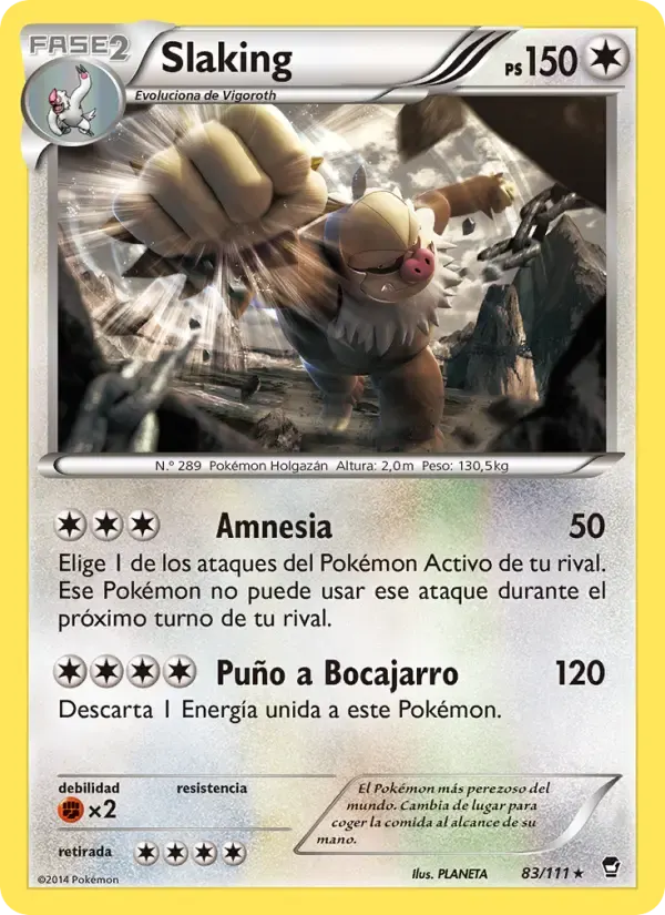 Slaking — Puños Furiosos 83 Spanish Pokémon card
