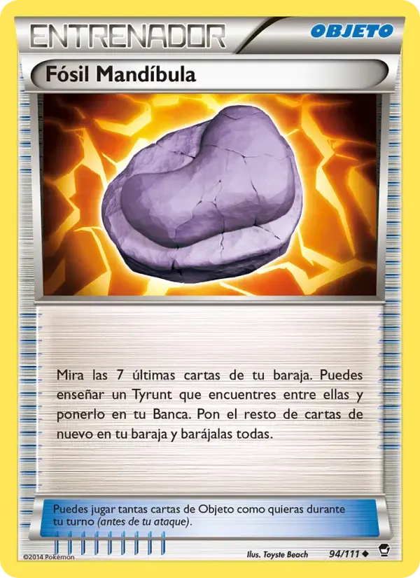 Fósil Mandíbula — Puños Furiosos 94 Spanish Pokémon card