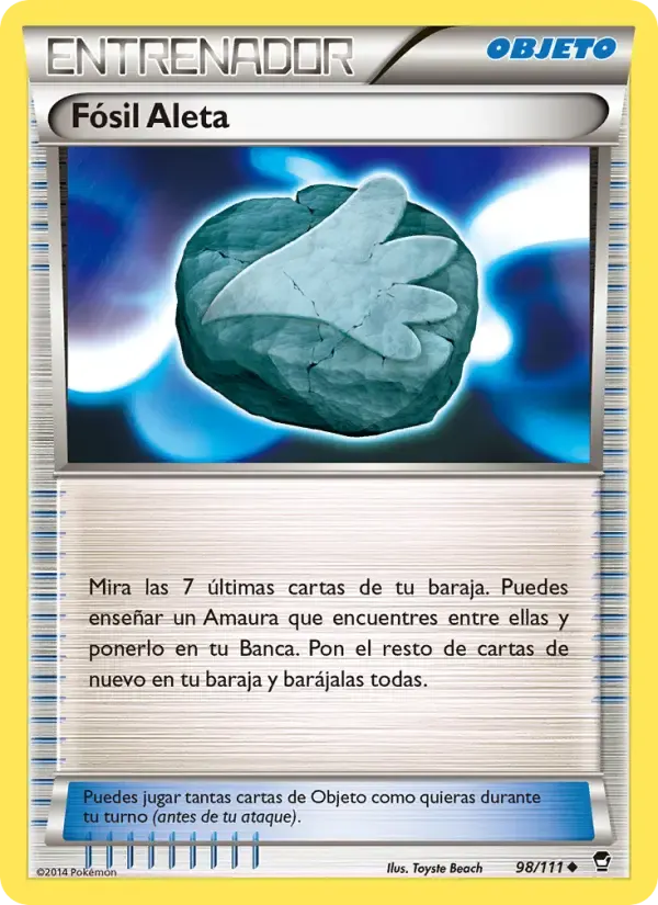 Fósil Aleta — Puños Furiosos 98 Spanish Pokémon card