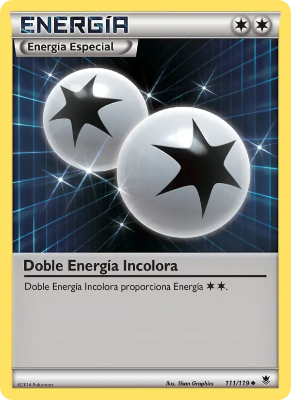 Doble Energía Incolora — Fuerzas Fantasmales 111 Spanish Pokémon card