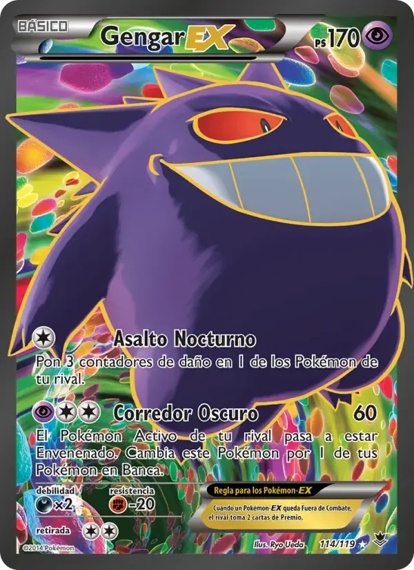 Gengar EX — Fuerzas Fantasmales 114 Spanish Pokémon card