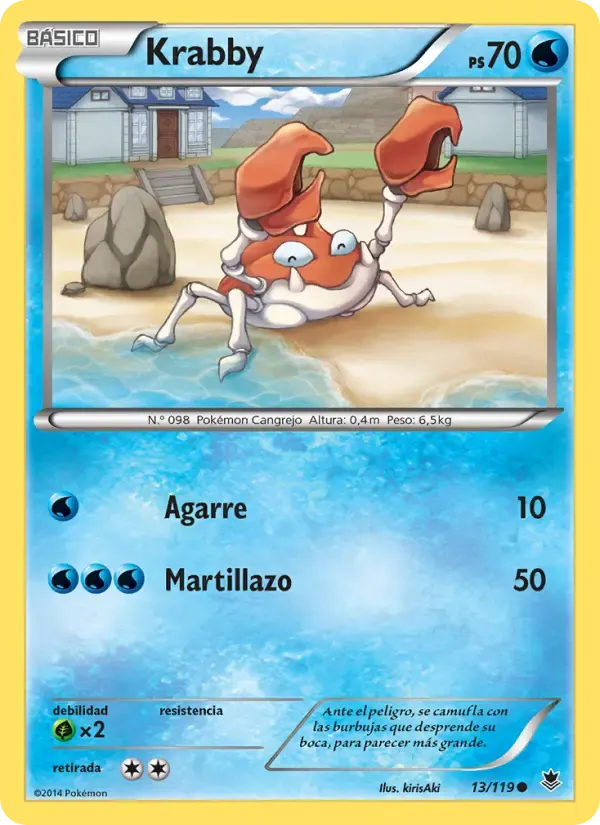 Krabby — Fuerzas Fantasmales 13 Spanish Pokémon card