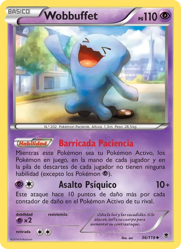Wobbuffet — Fuerzas Fantasmales 36 Spanish Pokémon card