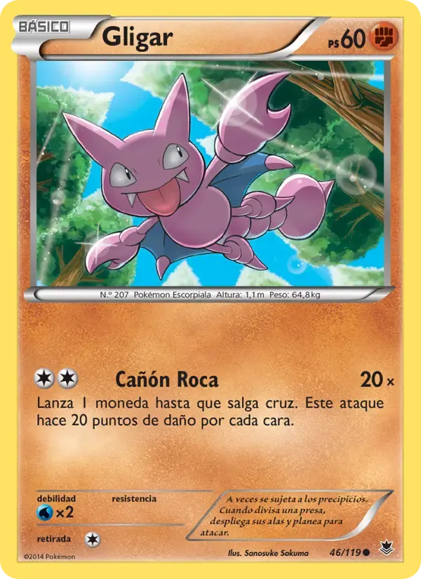 Gligar — Fuerzas Fantasmales 46 Spanish Pokémon card