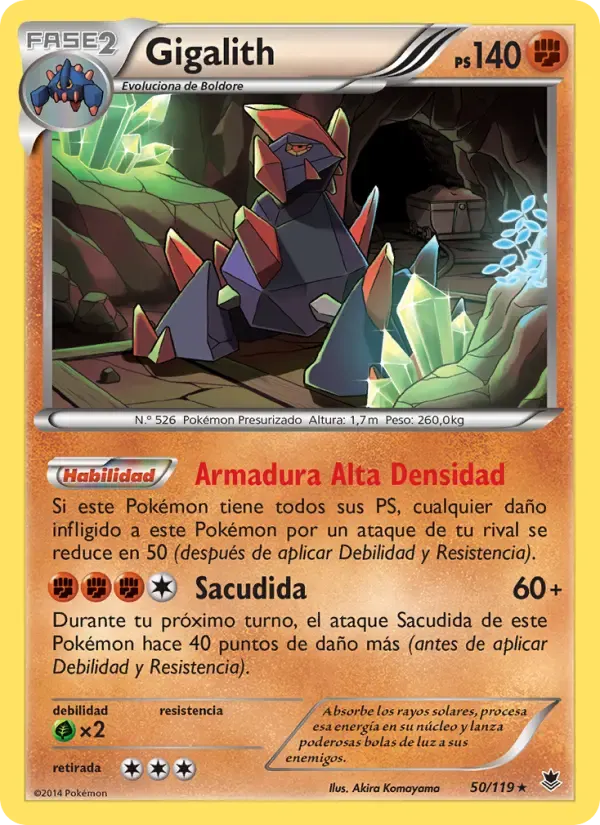 Gigalith — Fuerzas Fantasmales 50 Spanish Pokémon card