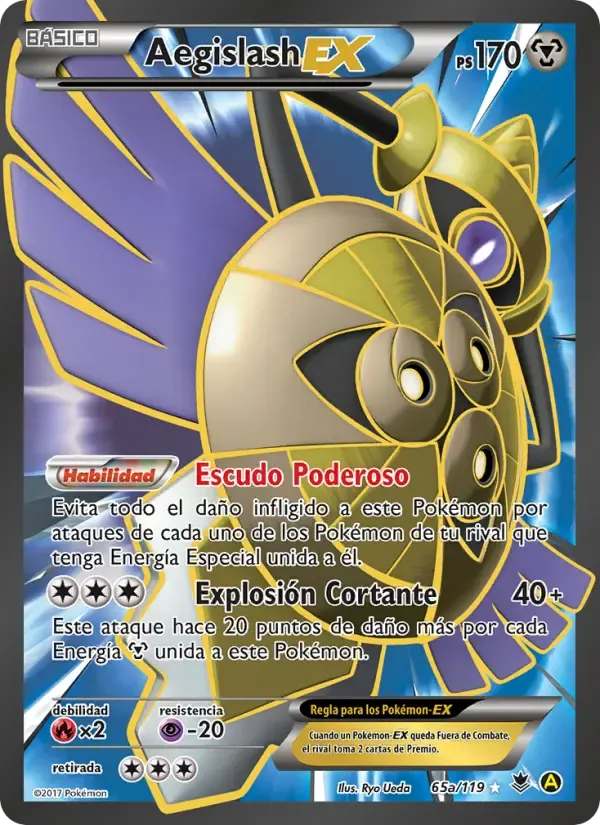 Aegislash EX — Fuerzas Fantasmales 65 Spanish Pokémon card