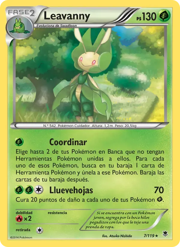Leavanny — Fuerzas Fantasmales 7 Spanish Pokémon card