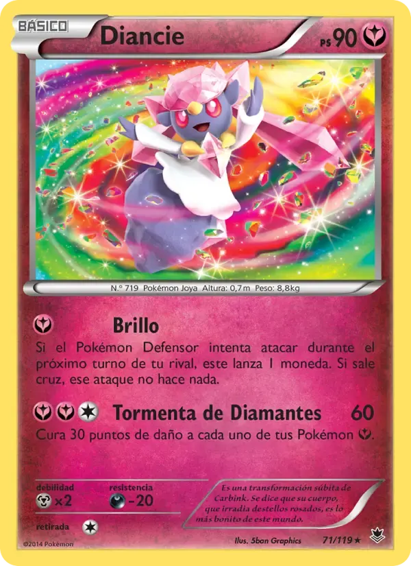 Diancie — Fuerzas Fantasmales 71 Spanish Pokémon card