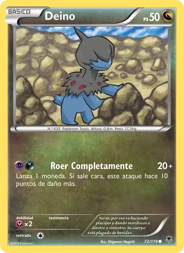 Deino — Fuerzas Fantasmales 72 Spanish Pokémon card