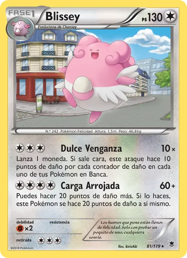 Blissey — Fuerzas Fantasmales 81 Spanish Pokémon card