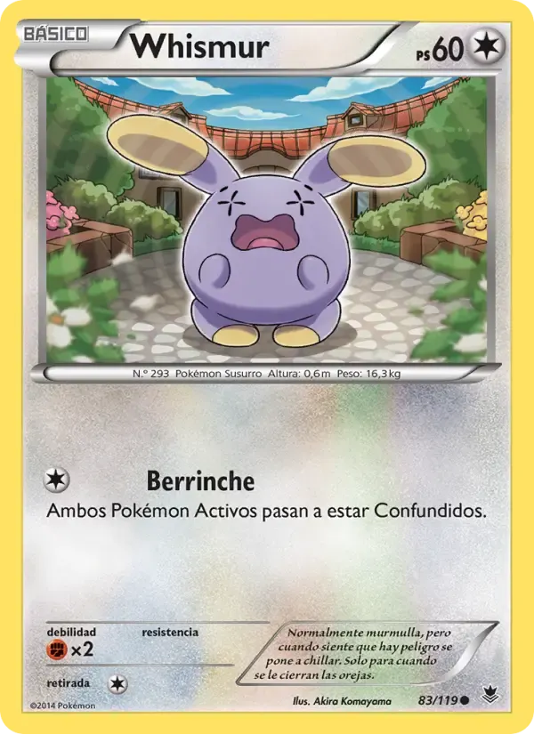 Whismur — Fuerzas Fantasmales 83 Spanish Pokémon card