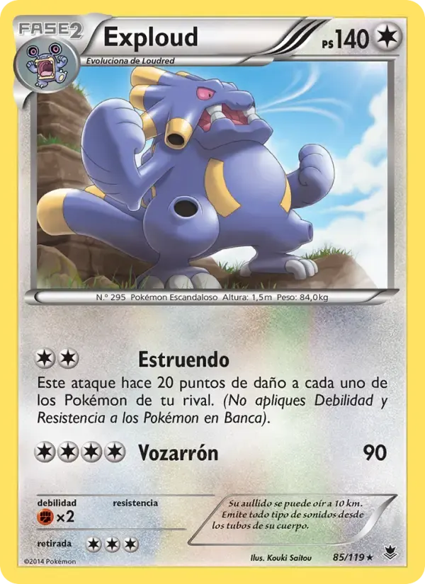 Exploud — Fuerzas Fantasmales 85 Spanish Pokémon card