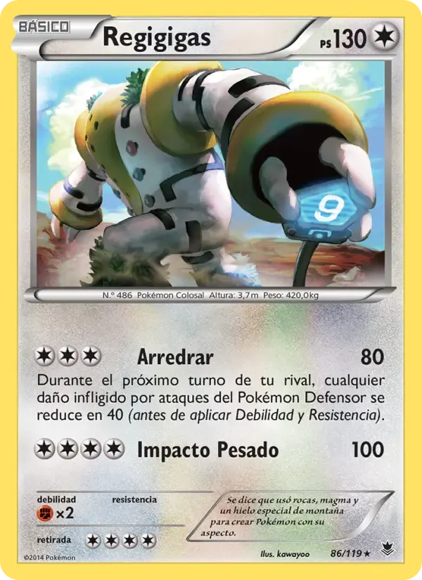 Regigigas — Fuerzas Fantasmales 86 Spanish Pokémon card