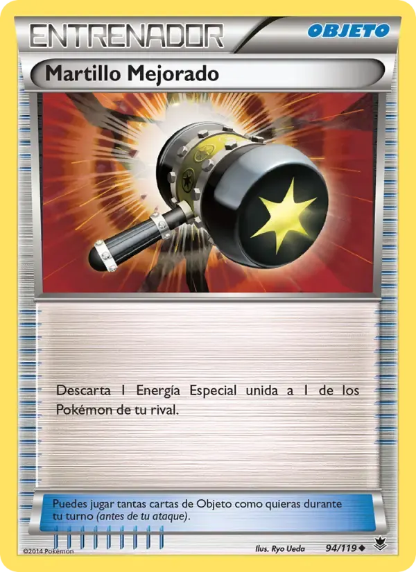 Martillo Mejorado — Fuerzas Fantasmales 94 Spanish Pokémon card
