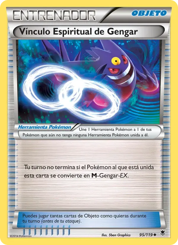 Vínculo Espiritual de Gengar — Fuerzas Fantasmales 95 Spanish Pokémon card