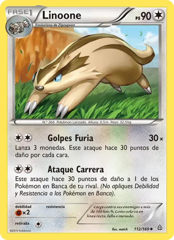 Linoone — Duelos Primigenios 112 Spanish Pokémon card