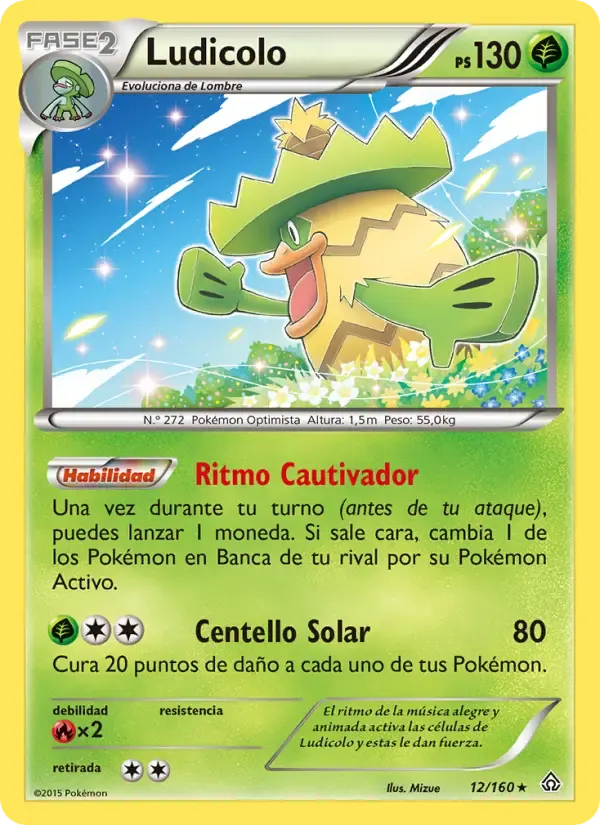 Ludicolo — Duelos Primigenios 12 Spanish Pokémon card
