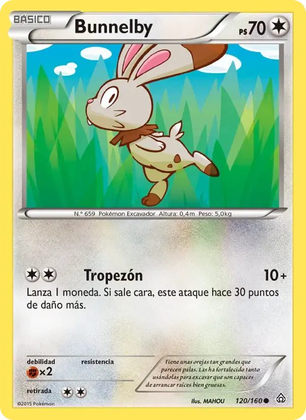 Bunnelby — Duelos Primigenios 120 Spanish Pokémon card