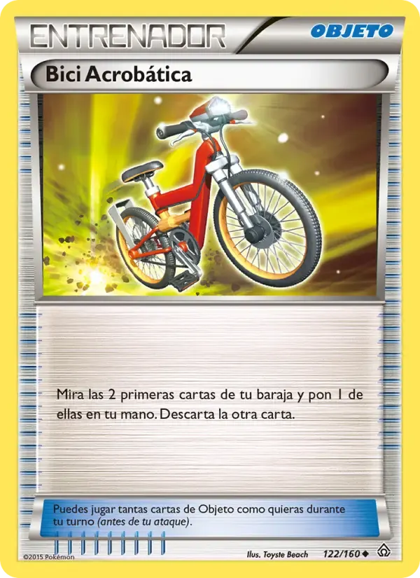 Bici Acrobática — Duelos Primigenios 122 Spanish Pokémon card