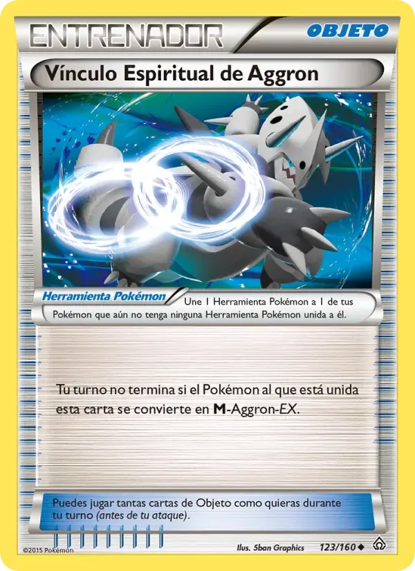 Vínculo Espiritual de Aggron — Duelos Primigenios 123 Spanish Pokémon card