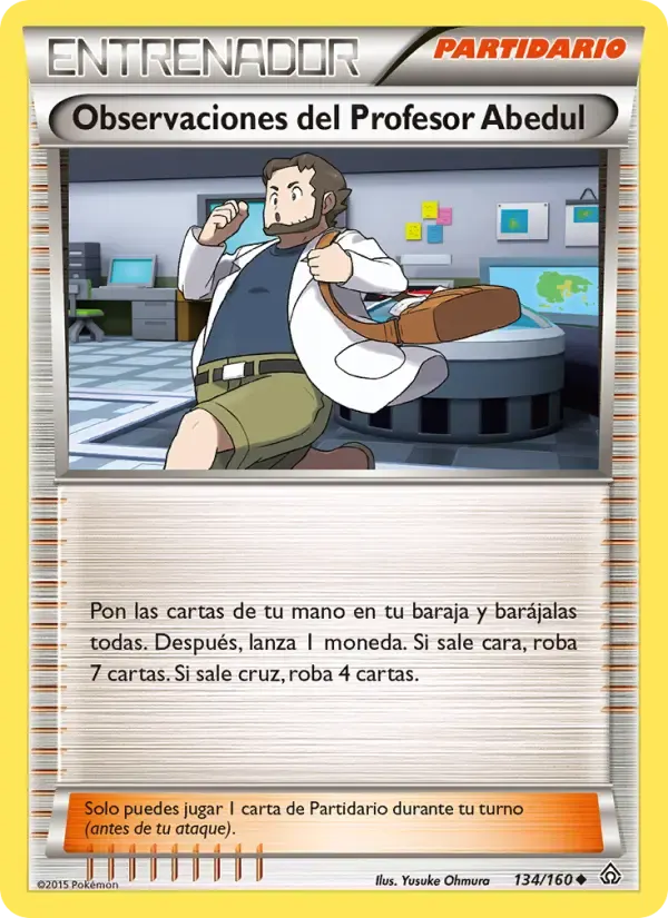 Observaciones del Profesor Abedul — Duelos Primigenios 134 Spanish Pokémon card