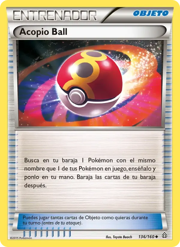 Acopio Ball — Duelos Primigenios 136 Spanish Pokémon card