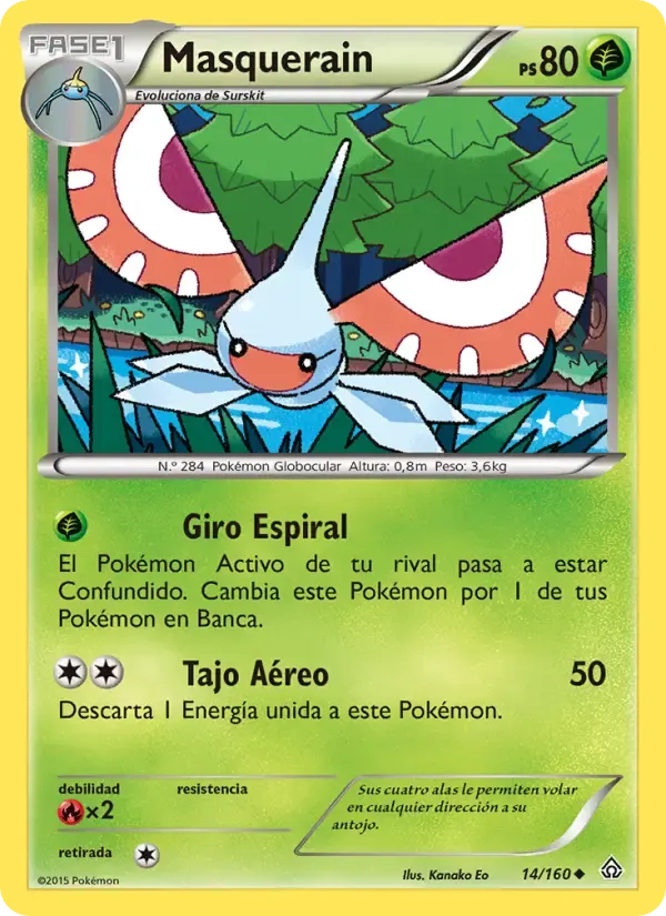 Masquerain — Duelos Primigenios 14 Spanish Pokémon card