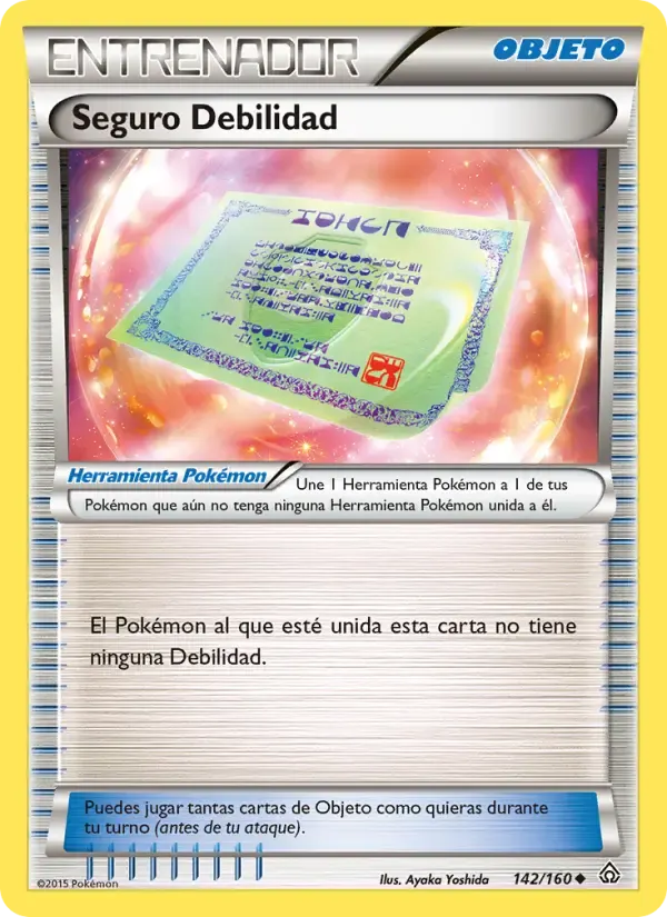 Seguro Debilidad — Duelos Primigenios 142 Spanish Pokémon card