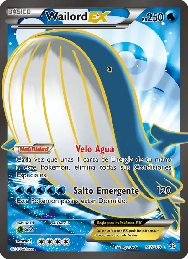 Wailord EX — Duelos Primigenios 147 Spanish Pokémon card