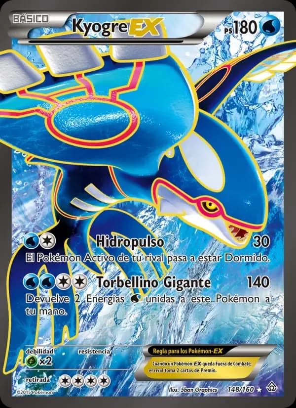 Kyogre EX — Duelos Primigenios 148 Spanish Pokémon card
