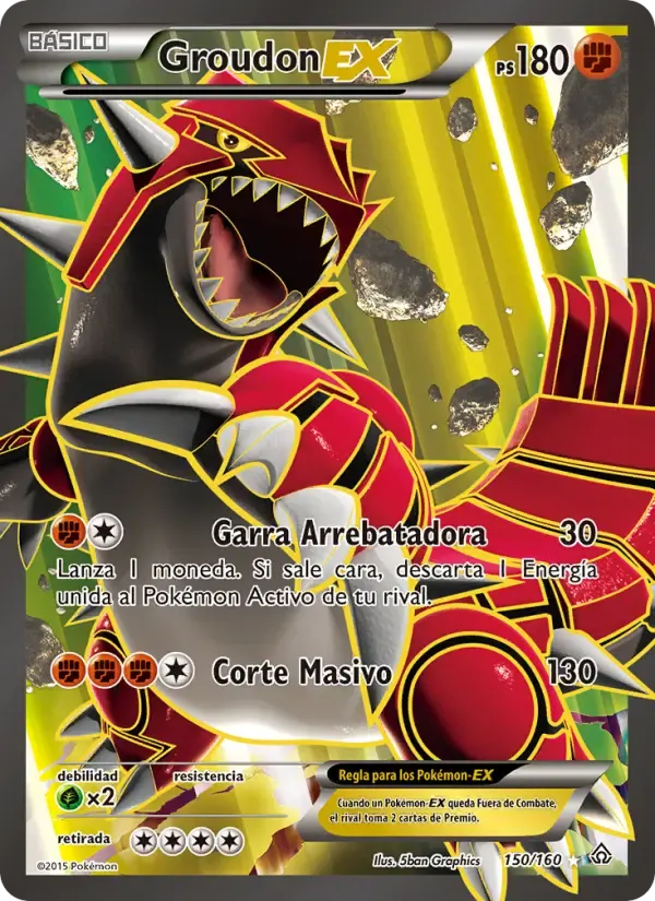 Groudon EX — Duelos Primigenios 150 Spanish Pokémon card