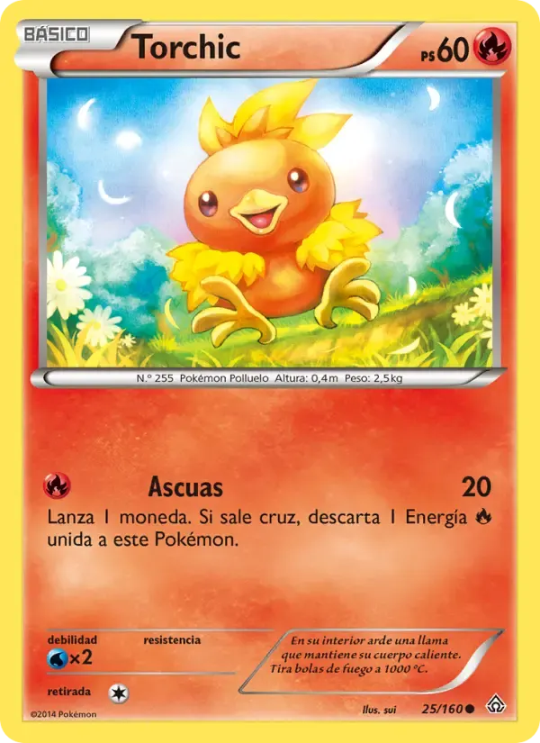 Torchic — Duelos Primigenios 25 Spanish Pokémon card