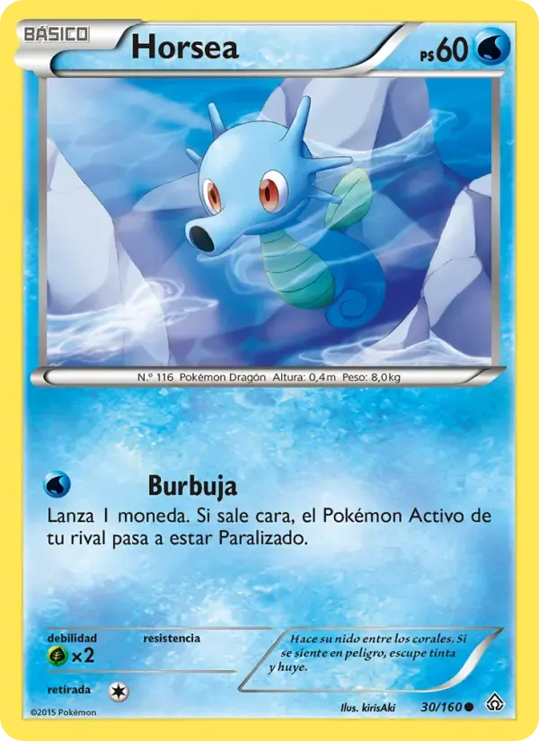 Horsea — Duelos Primigenios 30 Spanish Pokémon card
