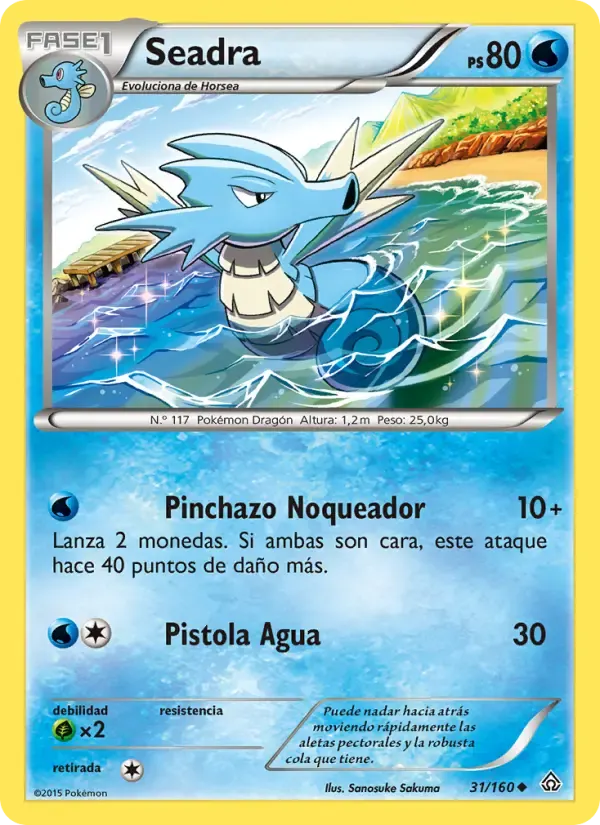 Seadra — Duelos Primigenios 31 Spanish Pokémon card