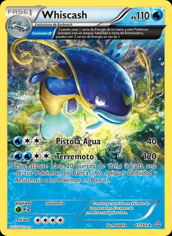 Whiscash — Duelos Primigenios 41 Spanish Pokémon card