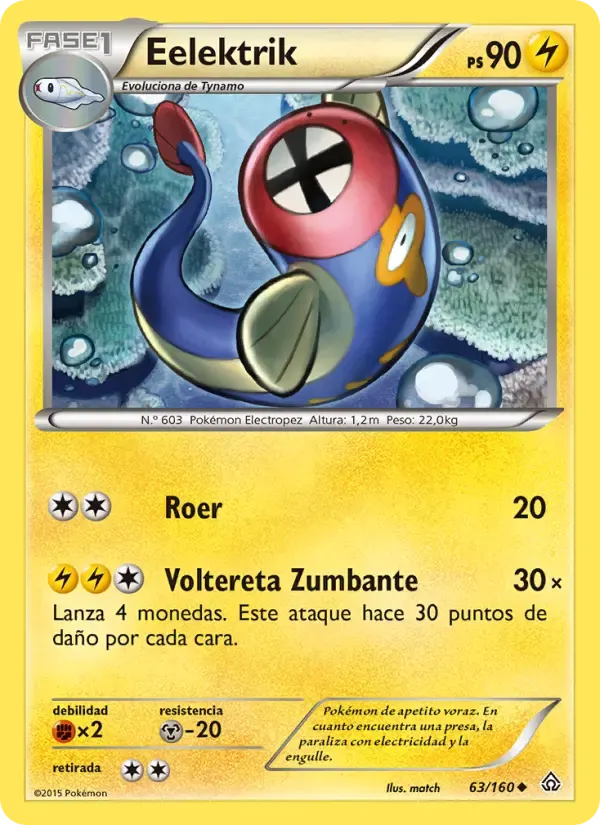 Eelektrik — Duelos Primigenios 63 Spanish Pokémon card