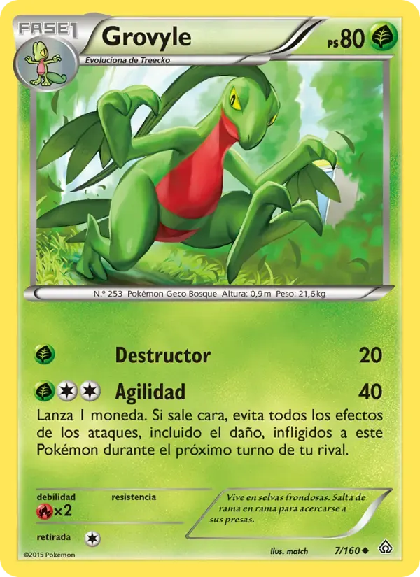 Grovyle — Duelos Primigenios 7 Spanish Pokémon card