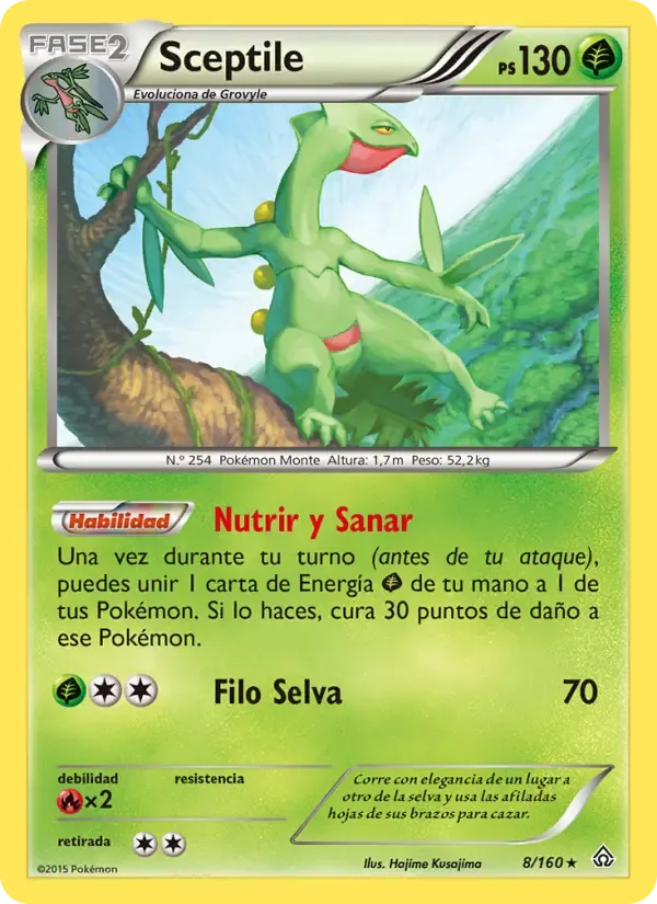 Sceptile — Duelos Primigenios 8 Spanish Pokémon card