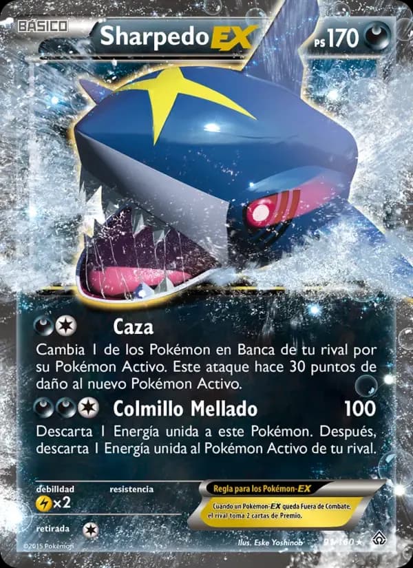 Sharpedo EX — Duelos Primigenios 91 Spanish Pokémon card