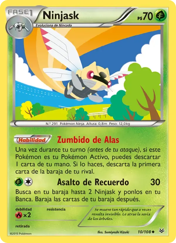 Ninjask — Cielos Rugientes 10 Spanish Pokémon card
