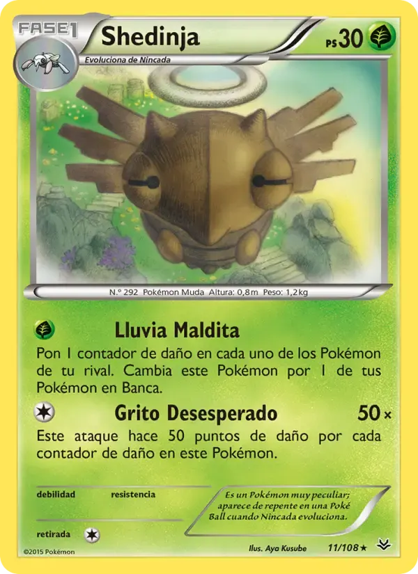 Shedinja — Cielos Rugientes 11 Spanish Pokémon card